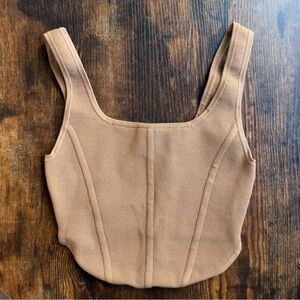 ARITZIA Babaton Camel Sculpt Bustier Top
